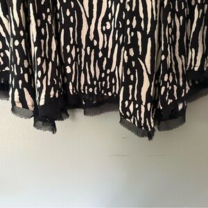 Black and Cream Abstract Print Skirt